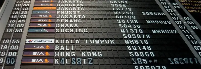 Destination Board at Airport