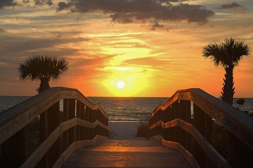 Indian Rocks Beach, Mexico sunset On the beach.