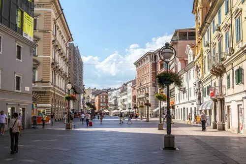 Pedestrian zone in Rijeka, Croatia. - Croatia Regional Travel Guide