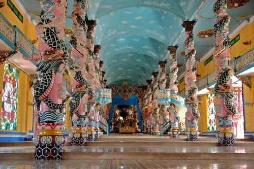 Cao Dai temple in Vietnam. Column, great.