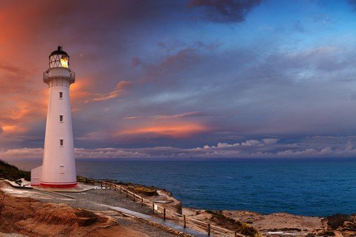 Castle Point Lighthouse, sunset, Wairarapa, New Zealand
