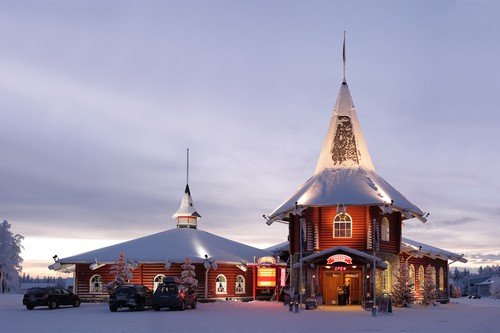 Christmas house in official Santa Claus village in Rovaniemi, Finland.