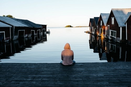 Contemplating and watching the waters in sweeden.