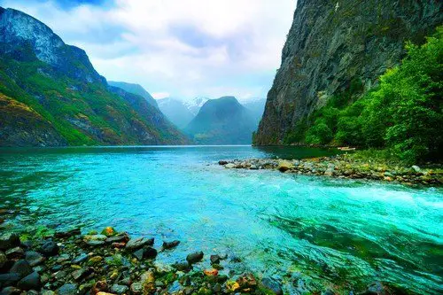 Fjord and river, Norway.