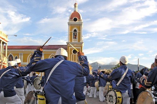 Drum parade in Granada, Nicaragua