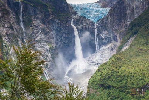 Hanging Glacier of Queulat National Park, Chile.