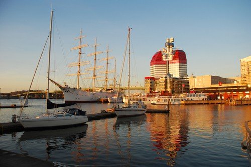 Harbor and fishing boats