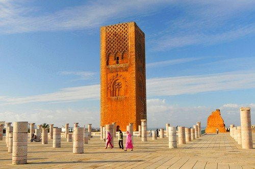 Hassan Tower near Mausoleum Mohammed V. in Rabat, Morocco. - ultimate morocco travel guide