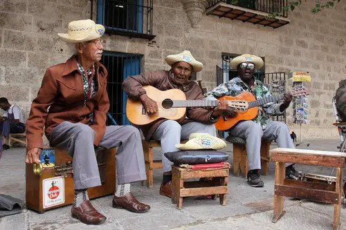 Havana,Cuba - street musicians singing tradicional cuba songs