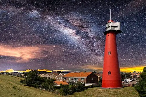 Lighthouse on the coast of the Netherlands