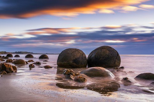 Moeraki Boulders at Sunrise.