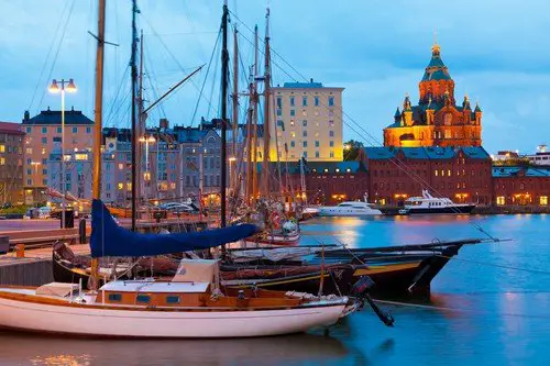 Evening scenery of the Old Port in Helsinki, Finland - ultimate finland travel guide