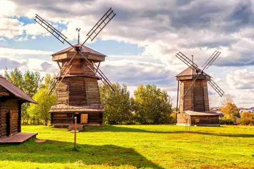 Old mills in ancient town of Suzdal. Golden Ring of Russia.