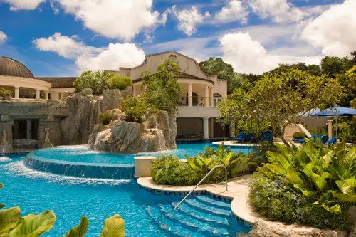 Pool of the Resort Sandy Lane, Barbados.