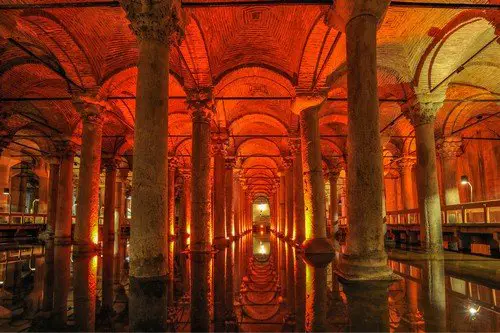 Turkey. Istanbul. Underground basilica cistern.