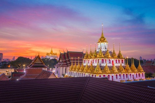 Wat Ratchanadda & Wat Saket in Bangkok Thailand.