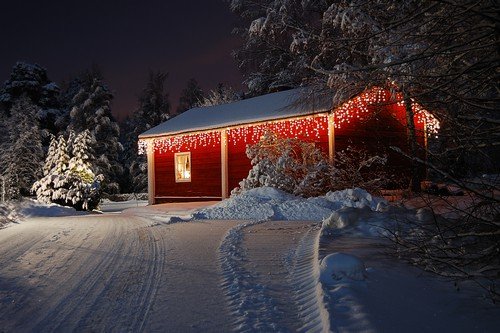 Beautifully decorated Christmas house