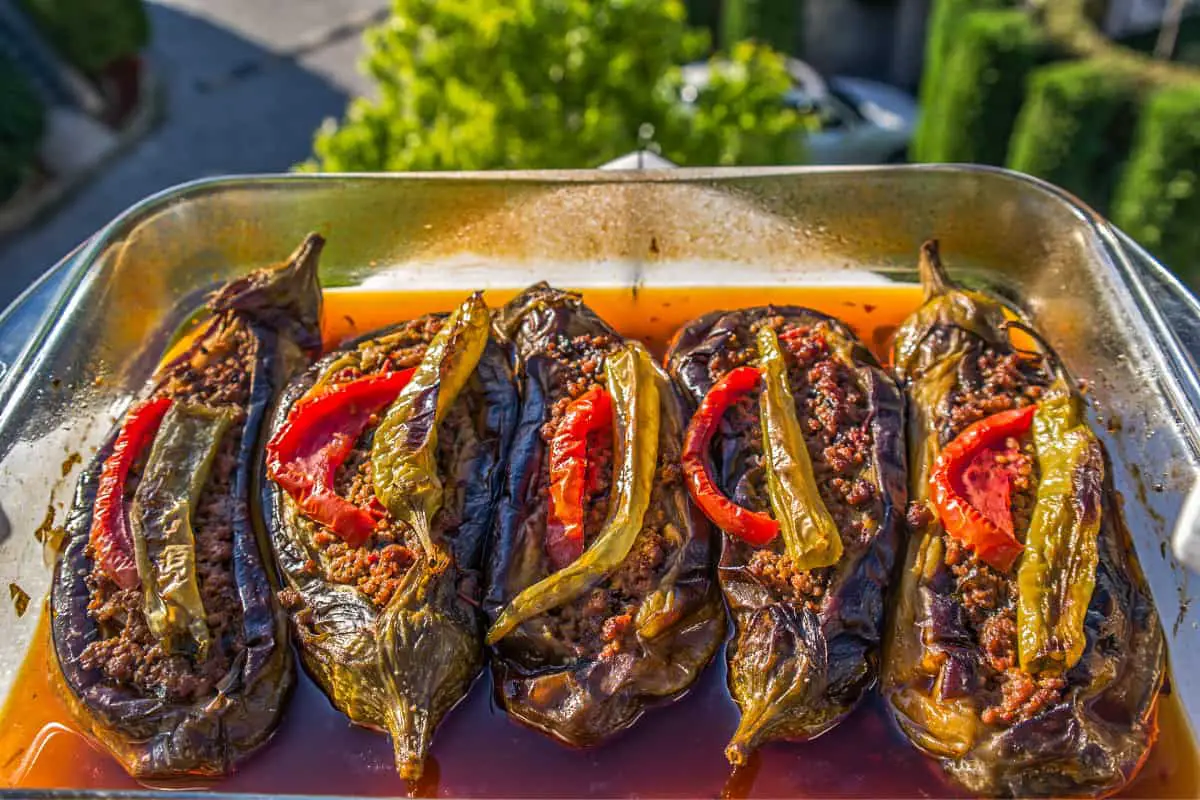 31. Turkish Recipes - Karniyarik Stuffed Eggplant