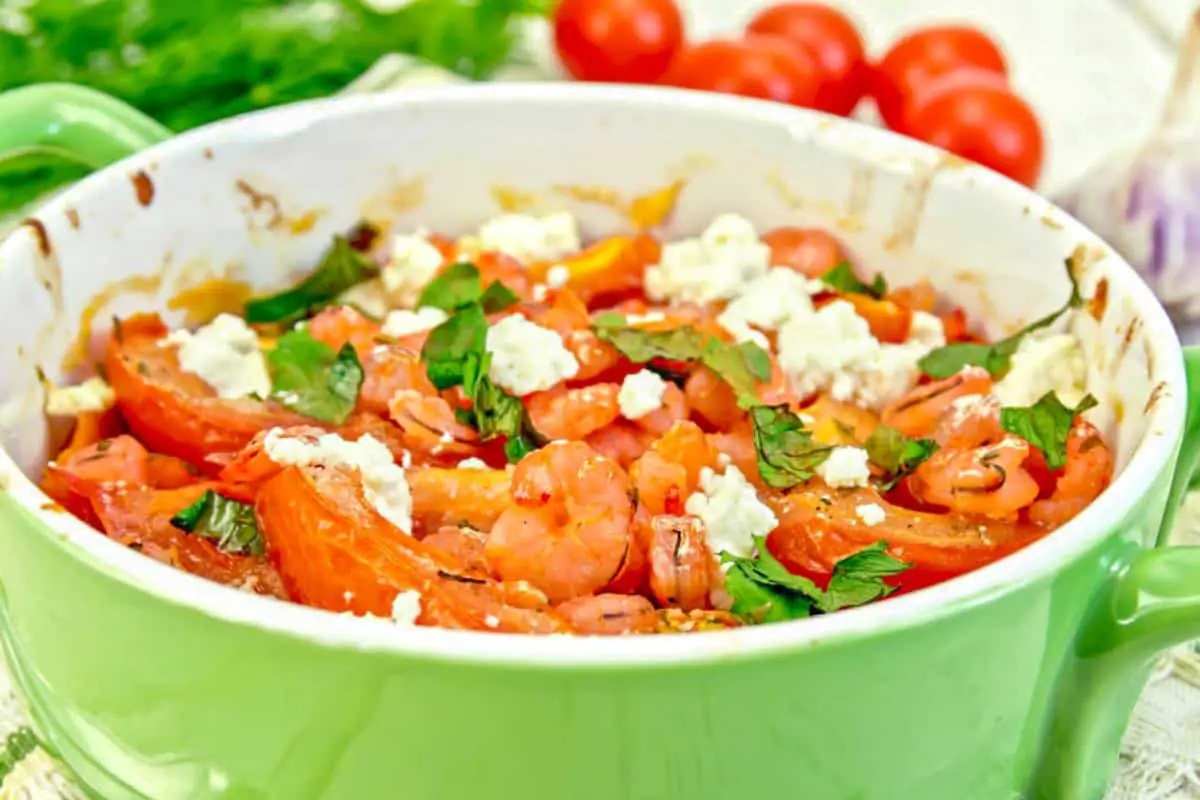 Greek Shrimp with Tomatoes & Feta - Greek Cuisine