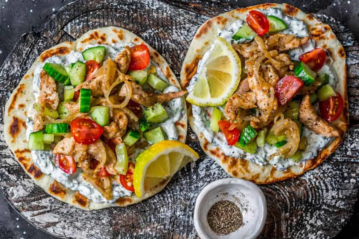 Greek Chicken Flatbread - Greek Cuisine