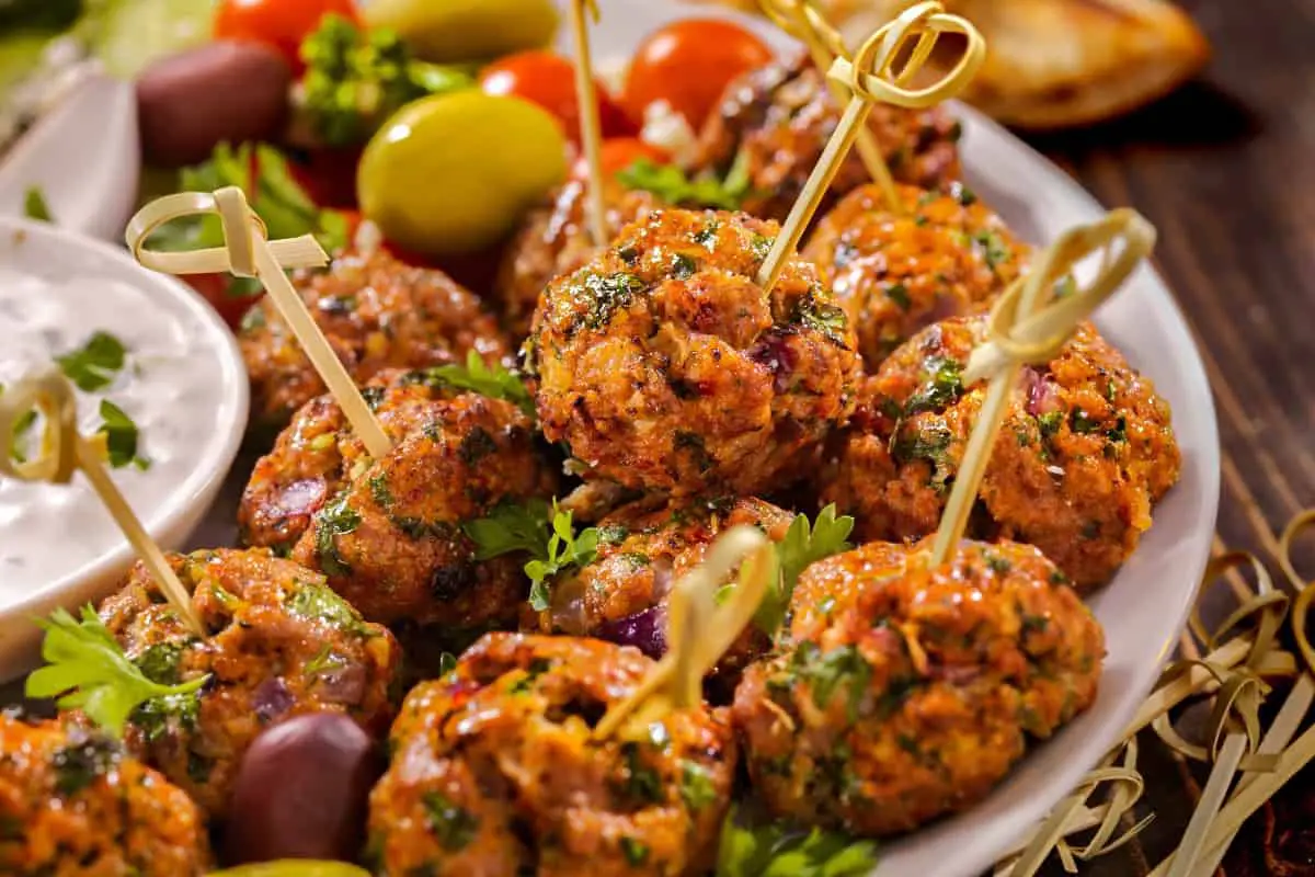 Greek Lamb Meatball Tray Bake - Greek Cuisine