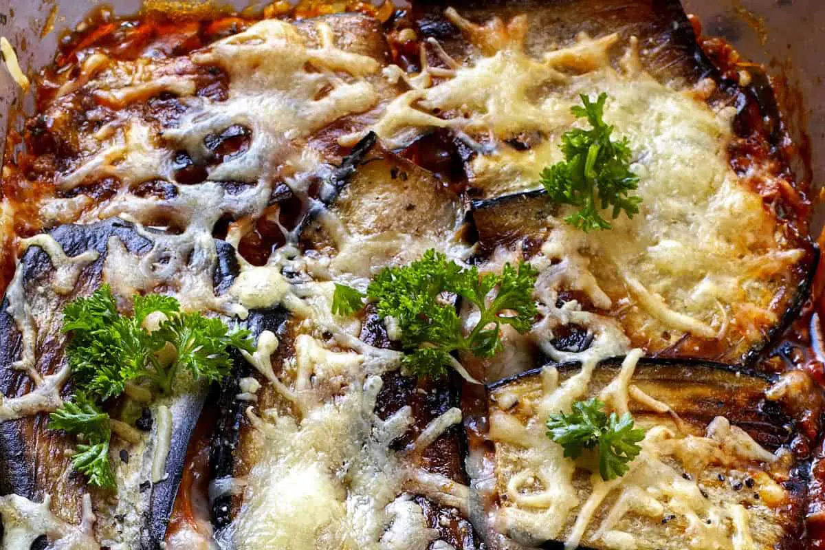 Goats' Cheese Baked Aubergine - Greek Dishes