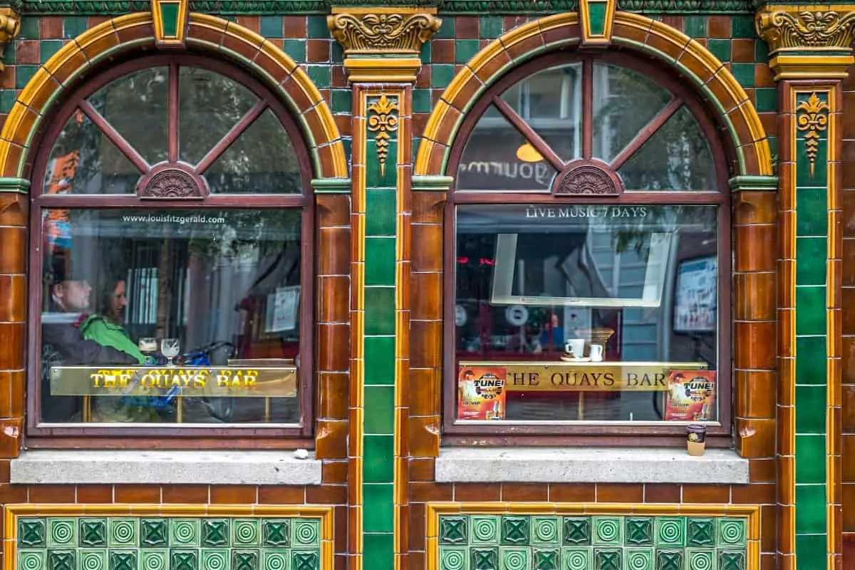 Irish Pub Windows from the Street