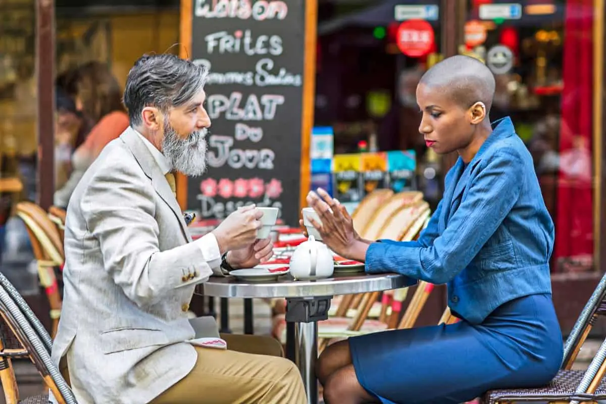 Parisians Having Coffee at Paris Café