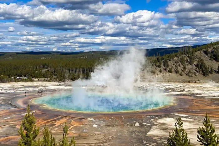 1. Grand Prismatic Hot Spring - easy hikes in Yellowstone