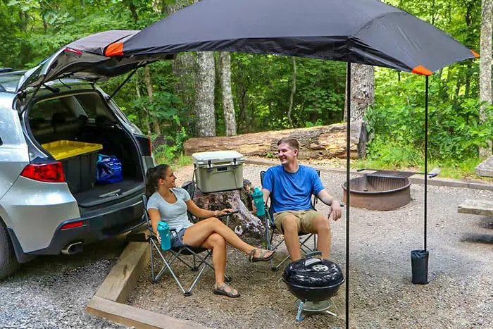Canopy Tent Provides Shade While Camping