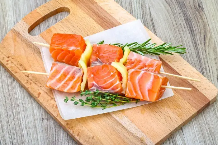 Lemon Pepper Campfire Salmon Filets Recipe With Skewers