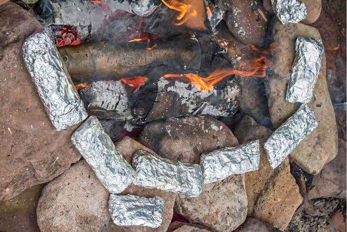 Texmex chicken foil packets campfire recipe