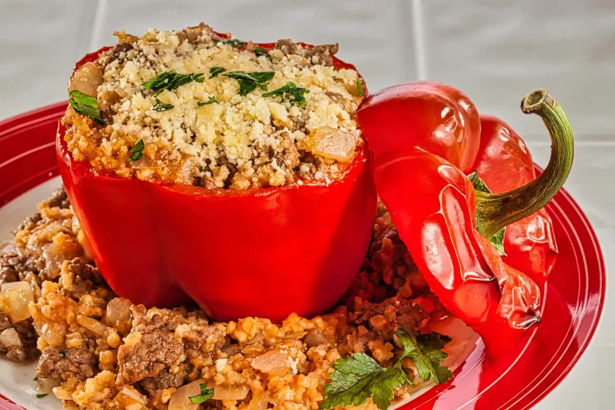 Palneni Chushki or Stuffed Bell Peppers