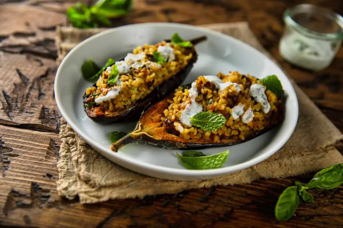 Roasted Eggplant with Meat Sauce