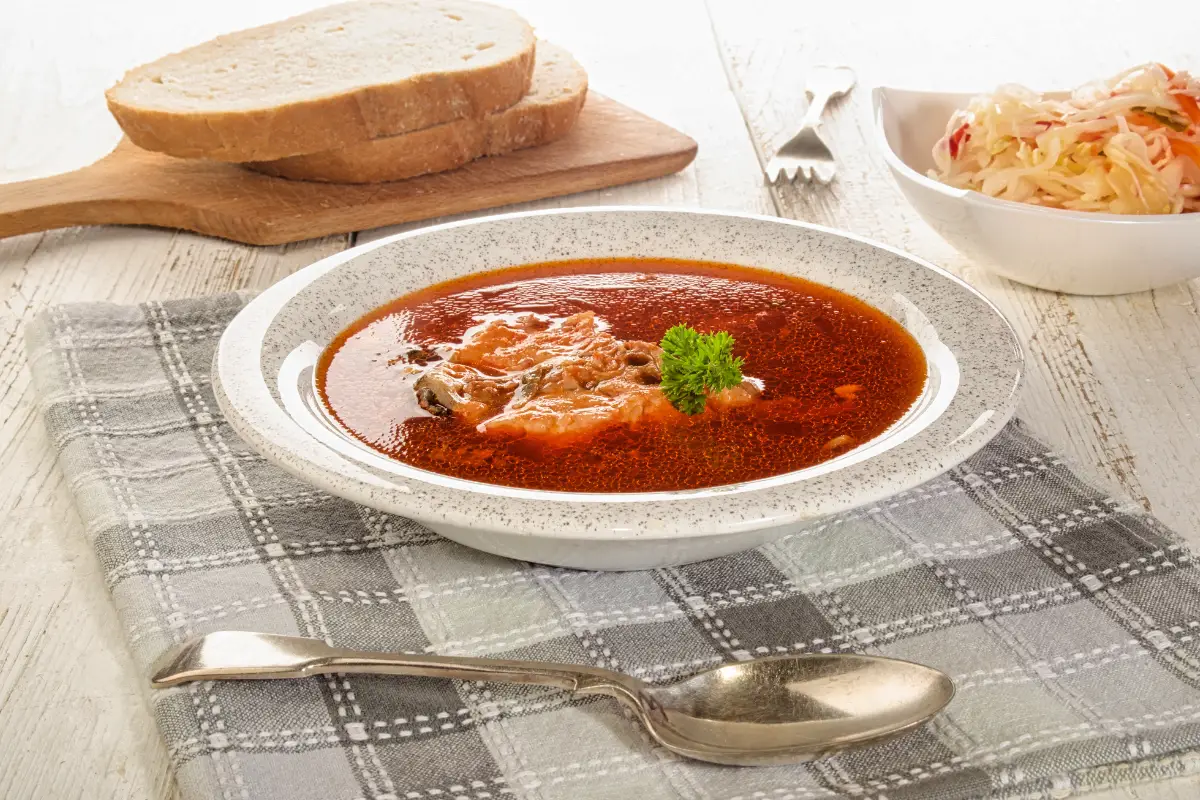 Traditional Hungarian Fish Soup “Halászlé”