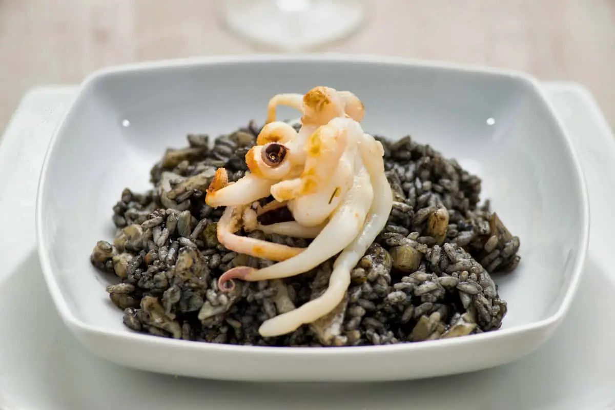 Croatian-style Cuttlefish Risotto traditional Croatian food