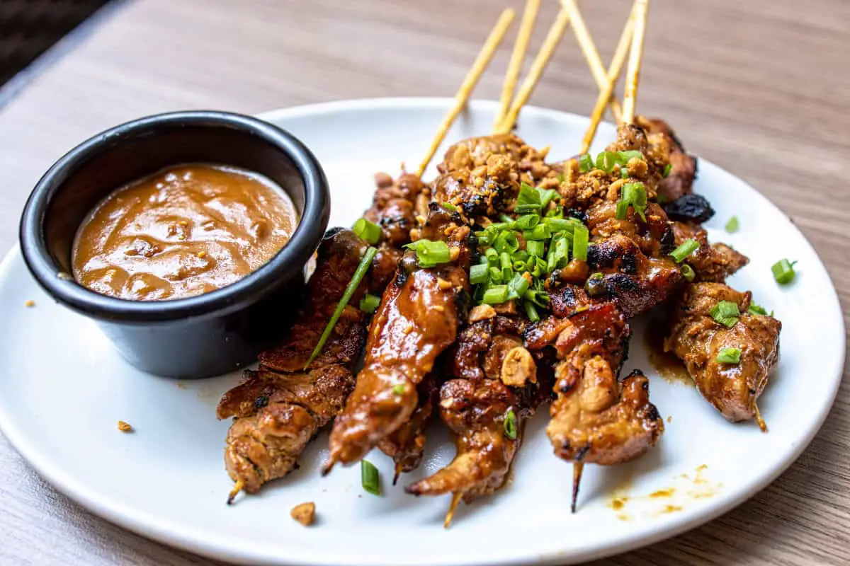 Satay Chicken with Peanut Sauce Indonesian food