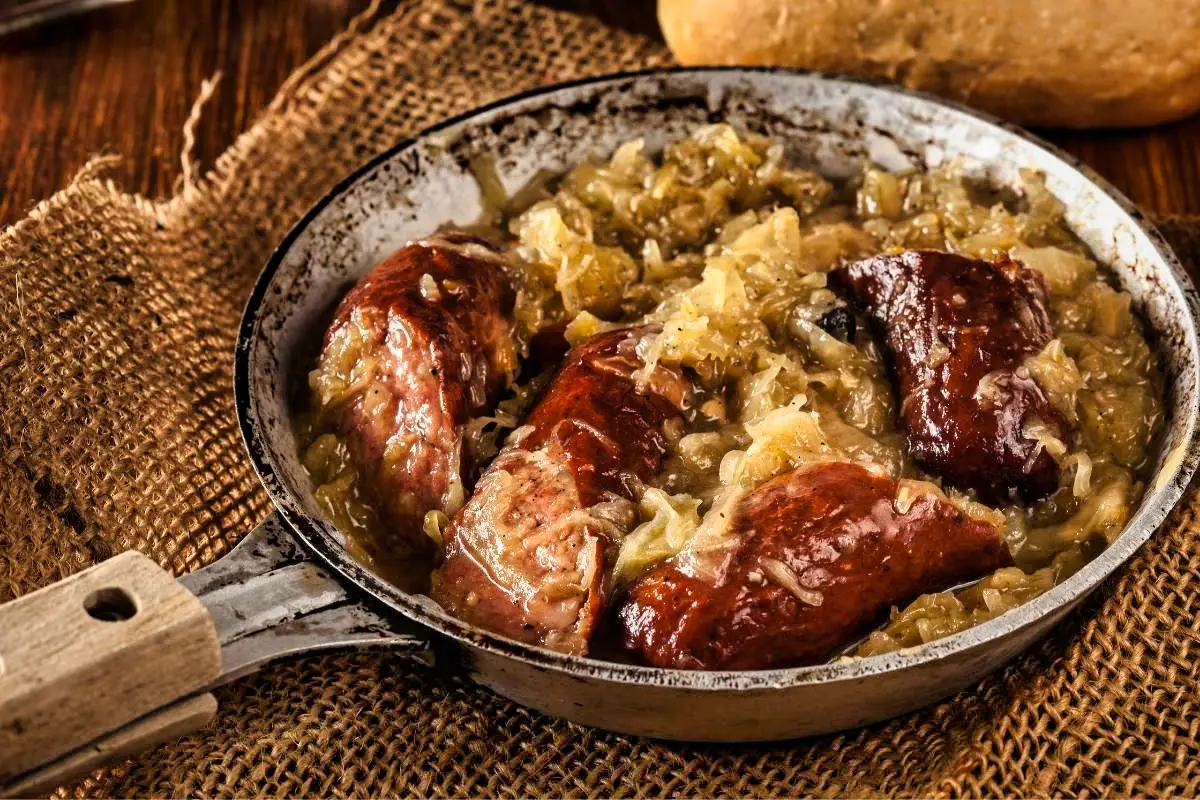 Braised Cabbage with Sausage - Authentic Ukrainian Recipe