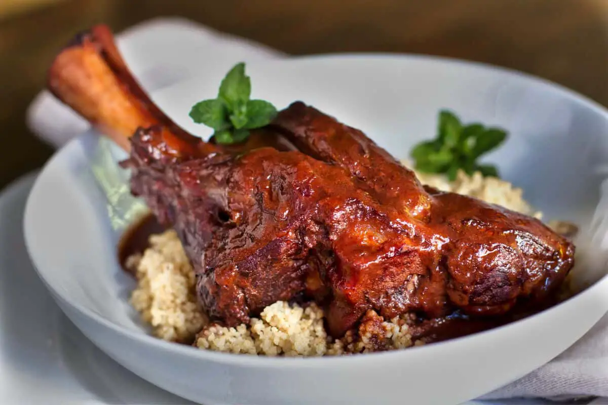 Israeli recipes - Lamb Shanks with Israeli Couscous Salad