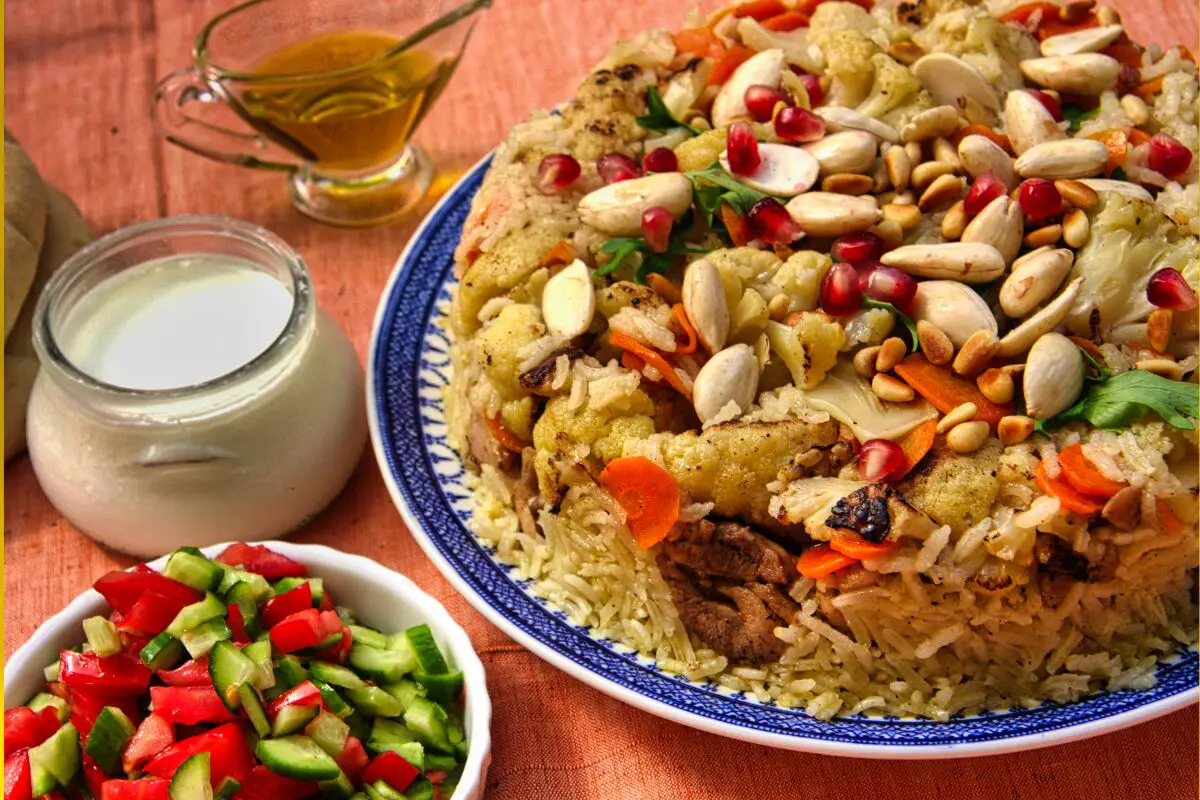 Jordanian Recipe - Maqluba (Makloubeh) with Lamb (Arabic rice dish)