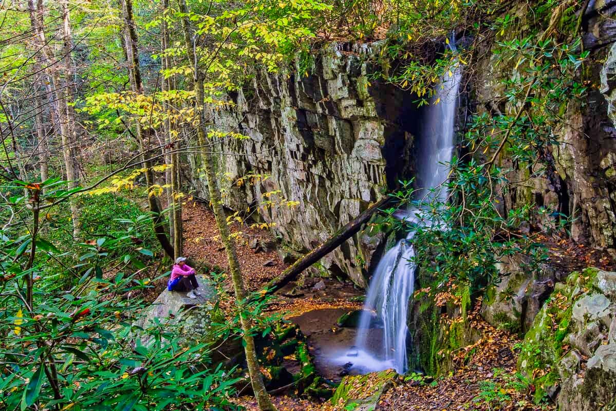 Baskins Creek Fall - Waterfalls in Smoky Mountain National Park