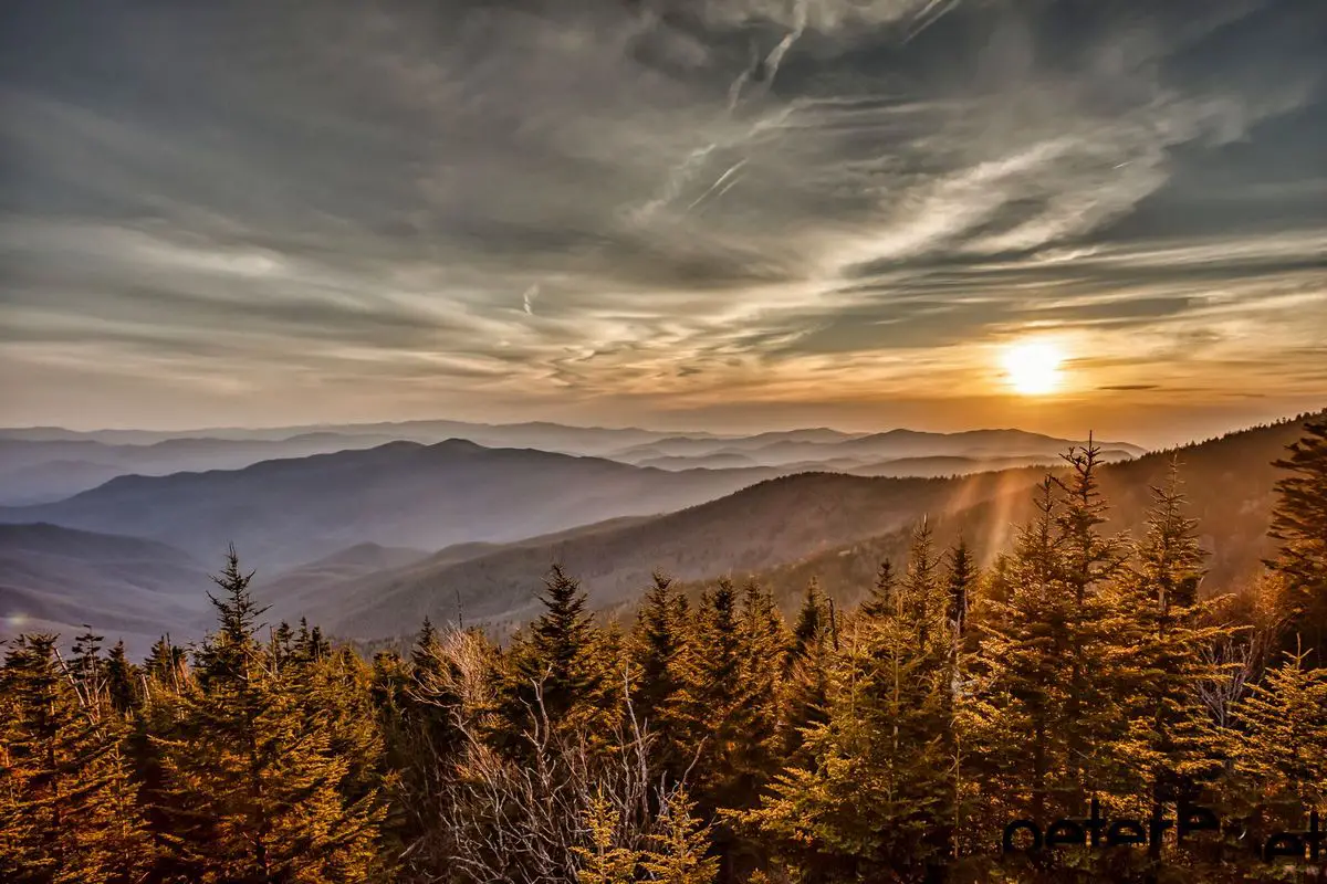 Sunset at Clingman's Dome (Alt 6,200ft) in The Great Smoky Mount