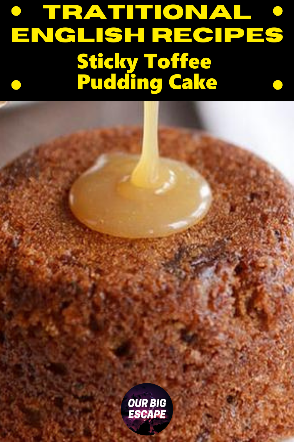 Traditional English Recipe for Sticky TOffee Pudding Cake