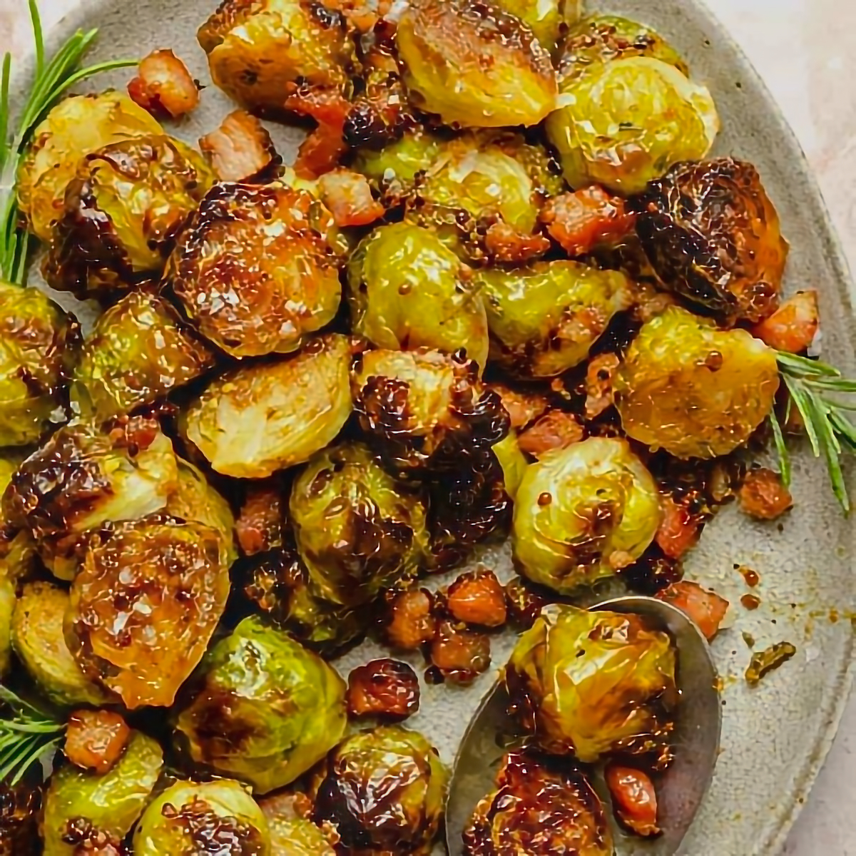 13. Caramelized Brussels Sprouts with Bacon and Maple Syrup - easy brussel sprouts recipes