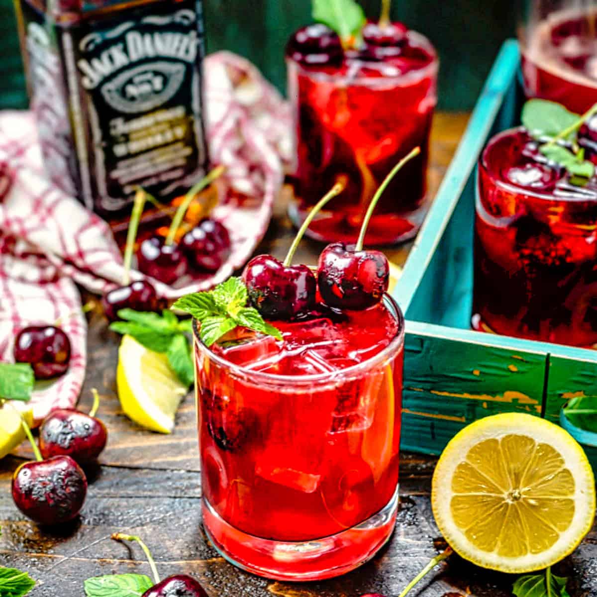 2. Charred Cherry Whiskey Lemonade - Jack Daniels bonded whiskey