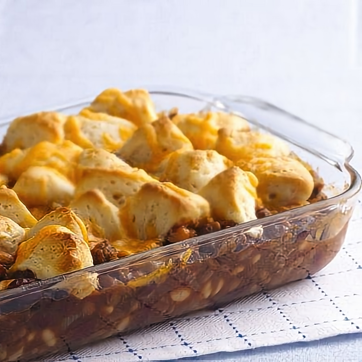 2. Cheesy Biscuit Bean and Beef CasseroleBeef and Biscuit Recipes
