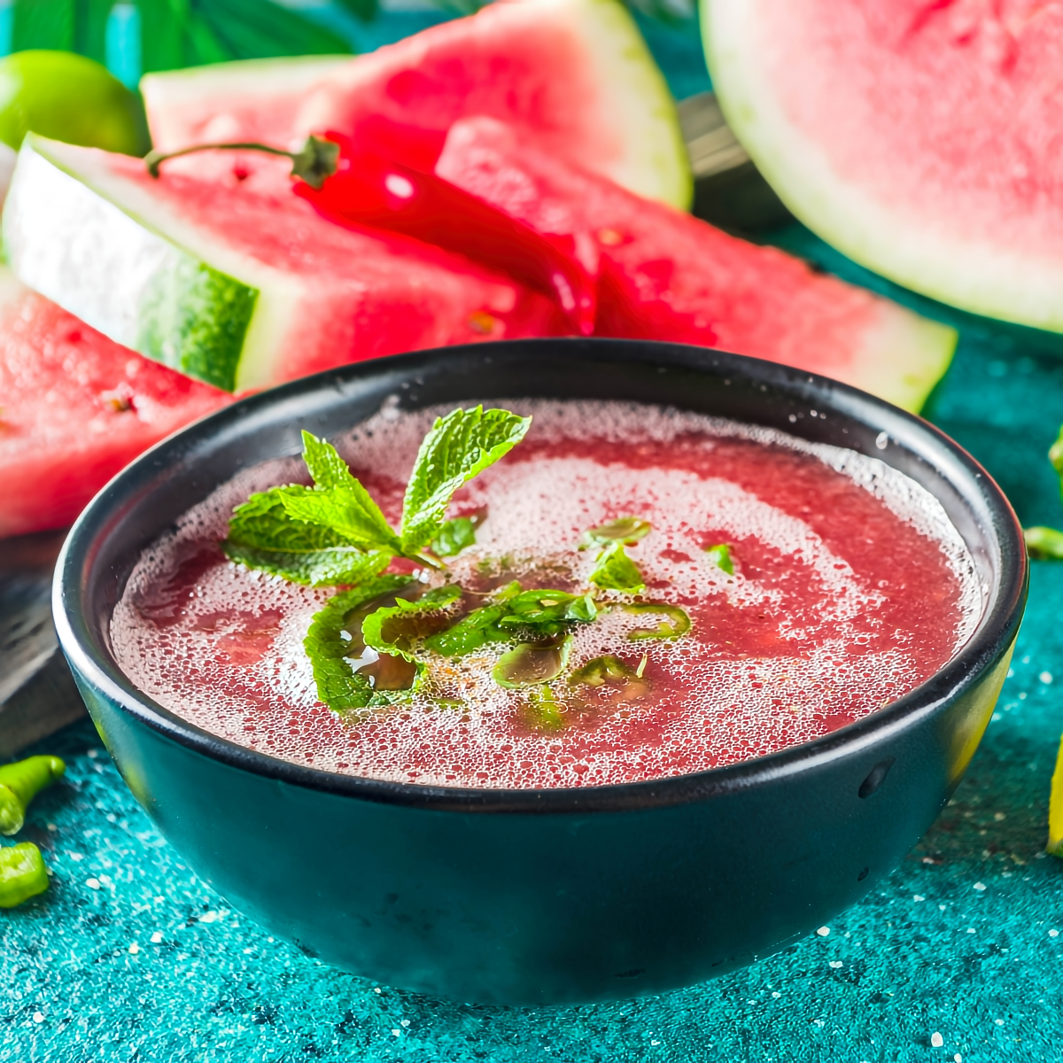21. Cold Watermelon Soup in Gazpacho Style
