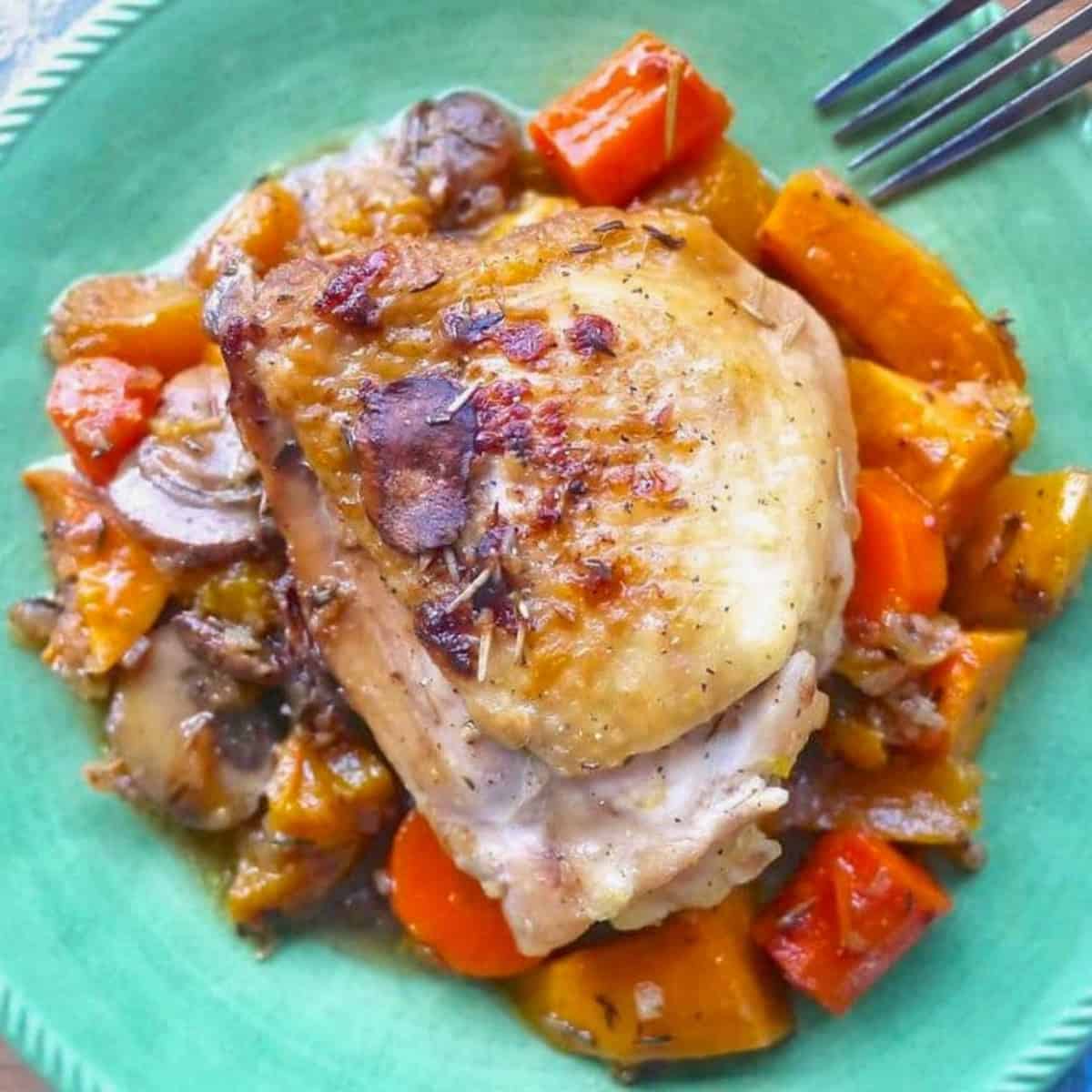 Dutch Oven Peach and Maple Chicken Thighs - Dutch Oven Recipes for Chicken Thighs