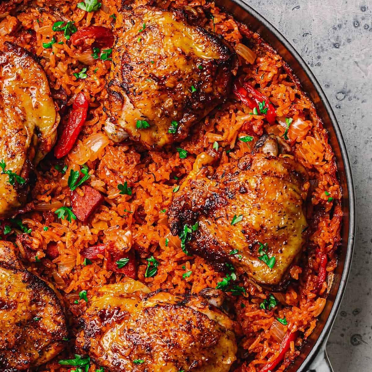 Oven-Baked Chicken and Chorizo Rice Recipe