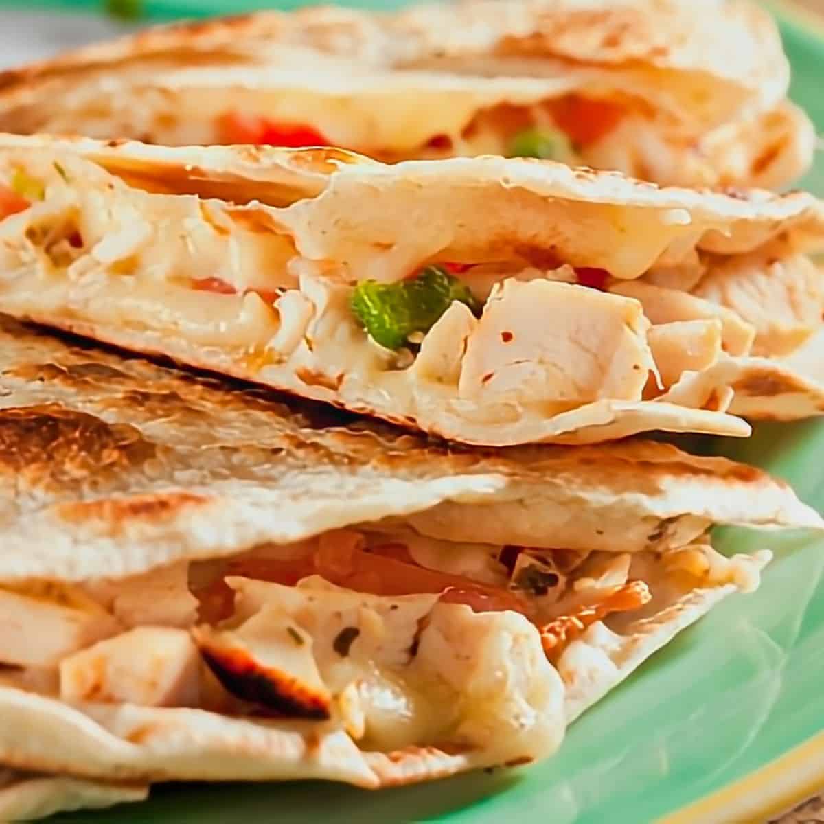 Easy Air Fryer Chicken Quesadillas